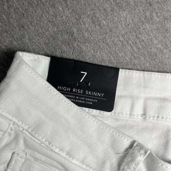 NWT American Bazi Girls Size 7 White High Rise Skinny Jeans Size 7 - Picture 5 of 8
